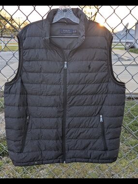 Polo by Ralph Lauren Men's Grey Quilted Puffer Vest